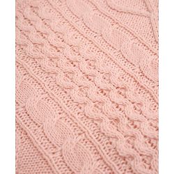 Babyhug Knit Full Sleeves Sweater and Pant Set with Cable Knit Design - Peach