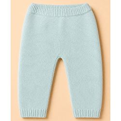 Babyhug Knit Full Sleeves Sweater and Pant Set with Stripes & Color Block - Light Blue