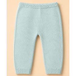 Babyhug Knit Full Sleeves Sweater and Pant Set with Stripes & Color Block - Light Blue