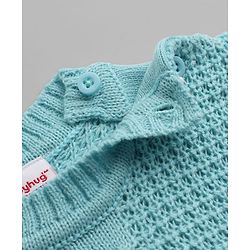 Babyhug Knit Full Sleeves Sweater and Pant Set with Cable Knit Design & Color Block - Beige &, Blue
