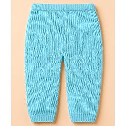 Babyhug Knit Full Sleeves Sweater and Pant Set with Color Block - Blue