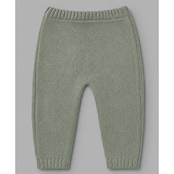 Babyhug Knit Full Sleeves Sweater and Pant Set with Stripes - Mustard, Green