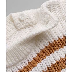 Babyhug Knit Full Sleeves Sweater and Pant Set with Stripes - Mustard, Green
