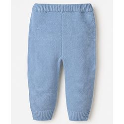 Babyhug Knit Full Sleeves Sweater and Pant Set with Color Block & Cable Knit - Blue