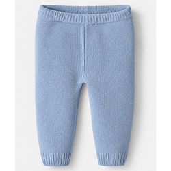 Babyhug Knit Full Sleeves Sweater and Pant Set with Color Block & Cable Knit - Blue
