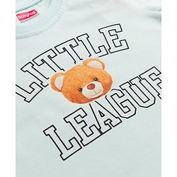 Babyhug 100% Cotton Single Jersey Knit Half Sleeves Bear Printed T-Shirt & Shorts Set - White & Grey
