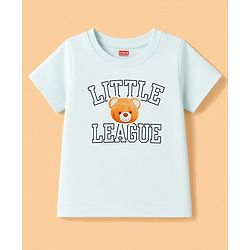 Babyhug 100% Cotton Single Jersey Knit Half Sleeves Bear Printed T-Shirt & Shorts Set - White & Grey