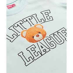 Babyhug 100% Cotton Single Jersey Knit Half Sleeves Bear Printed T-Shirt & Shorts Set - White & Grey