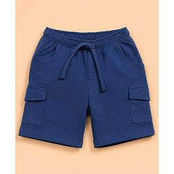 Babyhug 100% Cotton Single Jersey Knit Half Sleeves T-Shirt With Boat Print & Shorts Set - White & Blue