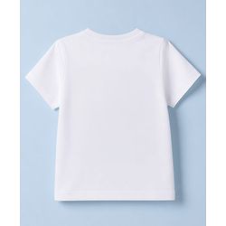 Babyhug 100% Cotton Single Jersey Knit Half Sleeves JCB Printed T-Shirt & Shorts Set - White