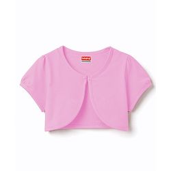 Babyhug Knit Half Sleeves Shrug With Strawberry Printed Frock - Pink