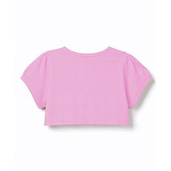 Babyhug Knit Half Sleeves Shrug With Strawberry Printed Frock - Pink