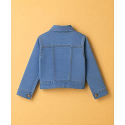 Babyhug Cotton Knit Frock with Full Sleeves Jacket Text Print - Pink