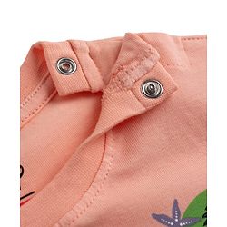 Babyhug Disney Single Jersey Knit Half Sleeve T-Shirt & Shorts With Disney Princess Front And Back Graphic - Pink & Lavender