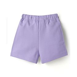 Babyhug Disney Single Jersey Knit Half Sleeve T-Shirt & Shorts With Disney Princess Front And Back Graphic - Pink & Lavender