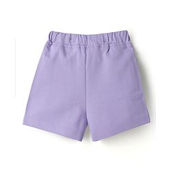 Babyhug Disney Single Jersey Knit Half Sleeve T-Shirt & Shorts With Disney Princess Front And Back Graphic - Pink & Lavender