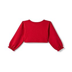 Babyhug Single Jersey Knit Full Sleeves Striped Frock with Shrug - Red