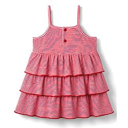 Babyhug Single Jersey Knit Full Sleeves Striped Frock with Shrug - Red