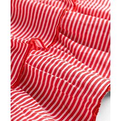 Babyhug Single Jersey Knit Full Sleeves Striped Frock with Shrug - Red