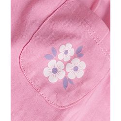 Babyhug Single Jersey Knit Half Sleeves Floral Printed Frock with Shrug - Pink