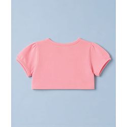 Babyhug Cotton Knit Half Sleeves Frock with Shrug & Deer Floral Print - Pink