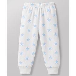 Babyhug Knit Full Sleeves Front Open Thermal Inner Wear Set with Star Print - White