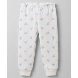 Babyhug Knit Full Sleeves Star Printed Thermal Wear Set with Vest - Off White