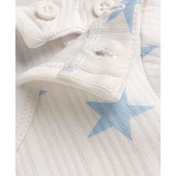 Babyhug Knit Full Sleeves Star Printed Thermal Wear Set with Vest - Off White