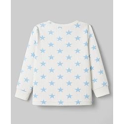 Babyhug Knit Full Sleeves Star Printed Thermal Wear Set with Vest - Off White