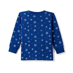 Babyhug Knit Full Sleeves Snowflakes Printed Thermal Pullover Vest & Leggings - Blue