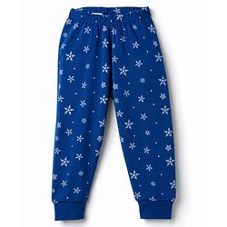 Babyhug Knit Full Sleeves Snowflakes Printed Thermal Pullover Vest & Leggings - Blue