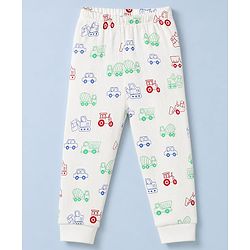 Babyhug  Knit Full Sleeves Thermal Inner Wear Set with JCB Print -  White
