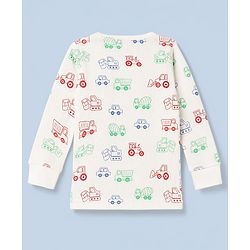 Babyhug  Knit Full Sleeves Thermal Inner Wear Set with JCB Print -  White