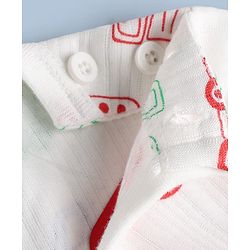 Babyhug  Knit Full Sleeves Thermal Inner Wear Set with JCB Print -  White