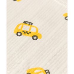 Babyhug Knit Full Sleeves Car Printed Thermal Wear Set - Off Whte