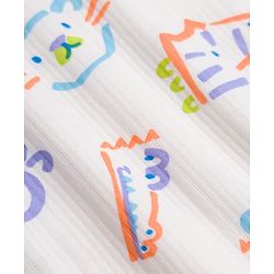 Babyhug Knit Full Sleeves Animal Printed Thermal Wear Set - OffWhite