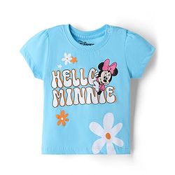 Babyhug Disney Single Jersey Knit Half sleeves T-Shirt & Shots Set with Minnie Mouse Graphics -  Blue