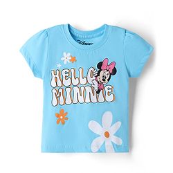 Babyhug Disney Single Jersey Knit Half sleeves T-Shirt & Shots Set with Minnie Mouse Graphics -  Blue