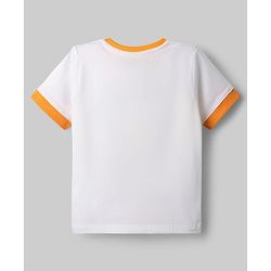 Babyhug Disney 100% Cotton Knit Half Sleeves T-Shirt With Mickey Mouse Graphic - White