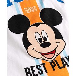 Babyhug Disney 100% Cotton Knit Half Sleeves T-Shirt With Mickey Mouse Graphic - White