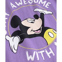 Babyhug Disney Single Jersey Knit T-Shirts with Half Sleeves and Mickey Mouse Print Pack of 2  - White