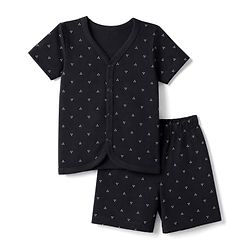 Babyhug 100% Cotton Single Jersey Knit Half Sleeves Printed Co-Ords T-Shirt & Shorts Set - Black