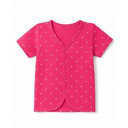 Babyhug 100% Cotton Single Jersey Knit Half Sleeves Printed Co-Ords T-Shirt & Shorts Set - Pink
