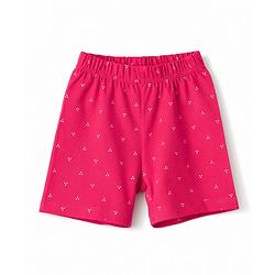 Babyhug 100% Cotton Single Jersey Knit Half Sleeves Printed Co-Ords T-Shirt & Shorts Set - Pink