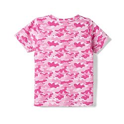 Babyhug 100% Cotton Single Jersey Knit Half Sleeves Co-Ords Camouflage Printed Top & Shorts Set - Pink