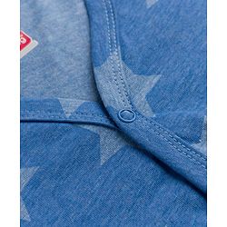 Babyhug 100% Cotton Single Jersey Knit Half Sleeves Co-Ords Star Printed Top & Shorts Set - Blue