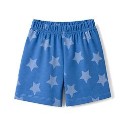 Babyhug 100% Cotton Single Jersey Knit Half Sleeves Co-Ords Star Printed Top & Shorts Set - Blue