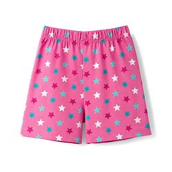Babyhug 100% Cotton Single Jersey Knit Half Sleeves Co-Ords Star Printed Top & Shorts Set - Pink