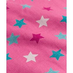 Babyhug 100% Cotton Single Jersey Knit Half Sleeves Co-Ords Star Printed Top & Shorts Set - Pink