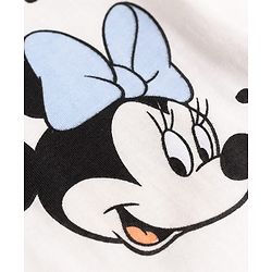 Babyhug Disney 100% Cotton Knit Half Sleeves Co-Ords T-Shirt & Shorts Night Suit With Minnie Mouse Graphic - White